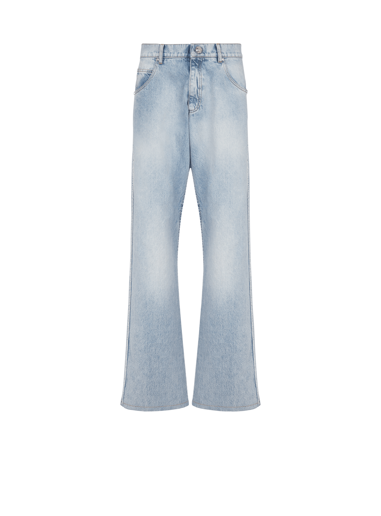 Balmain Men's Loose Vintage Wash Denim Pants