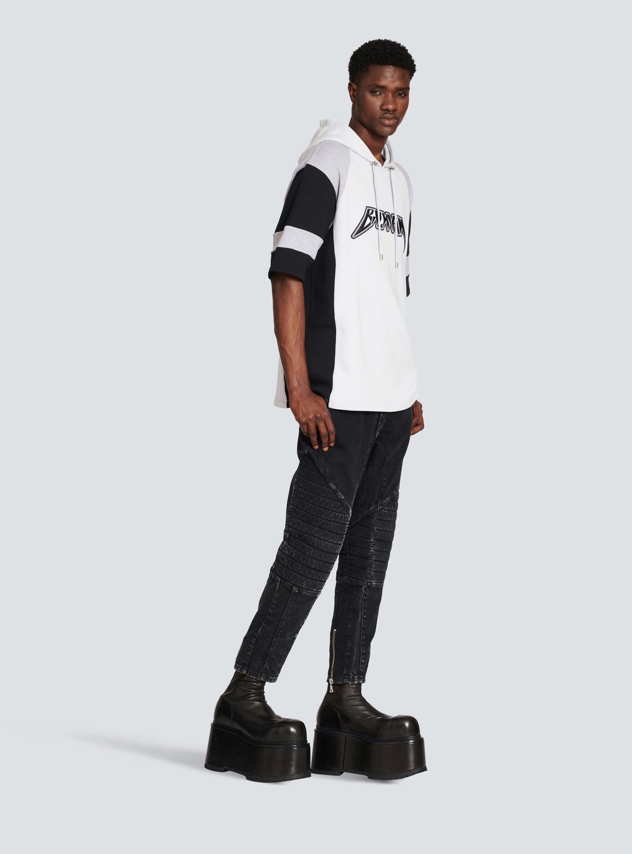 Balmain Men's Multicut Balmain Motor Ss Hoodie