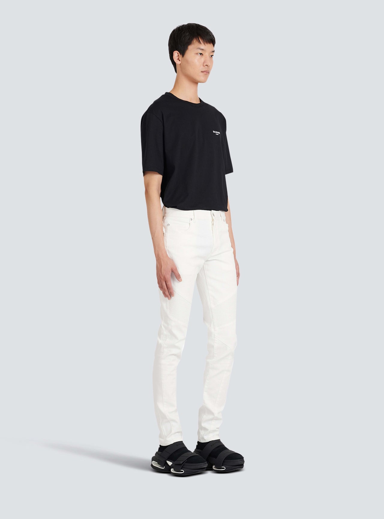 Balmain Men's Ribbed Tapered Multi-Cuts Jeans