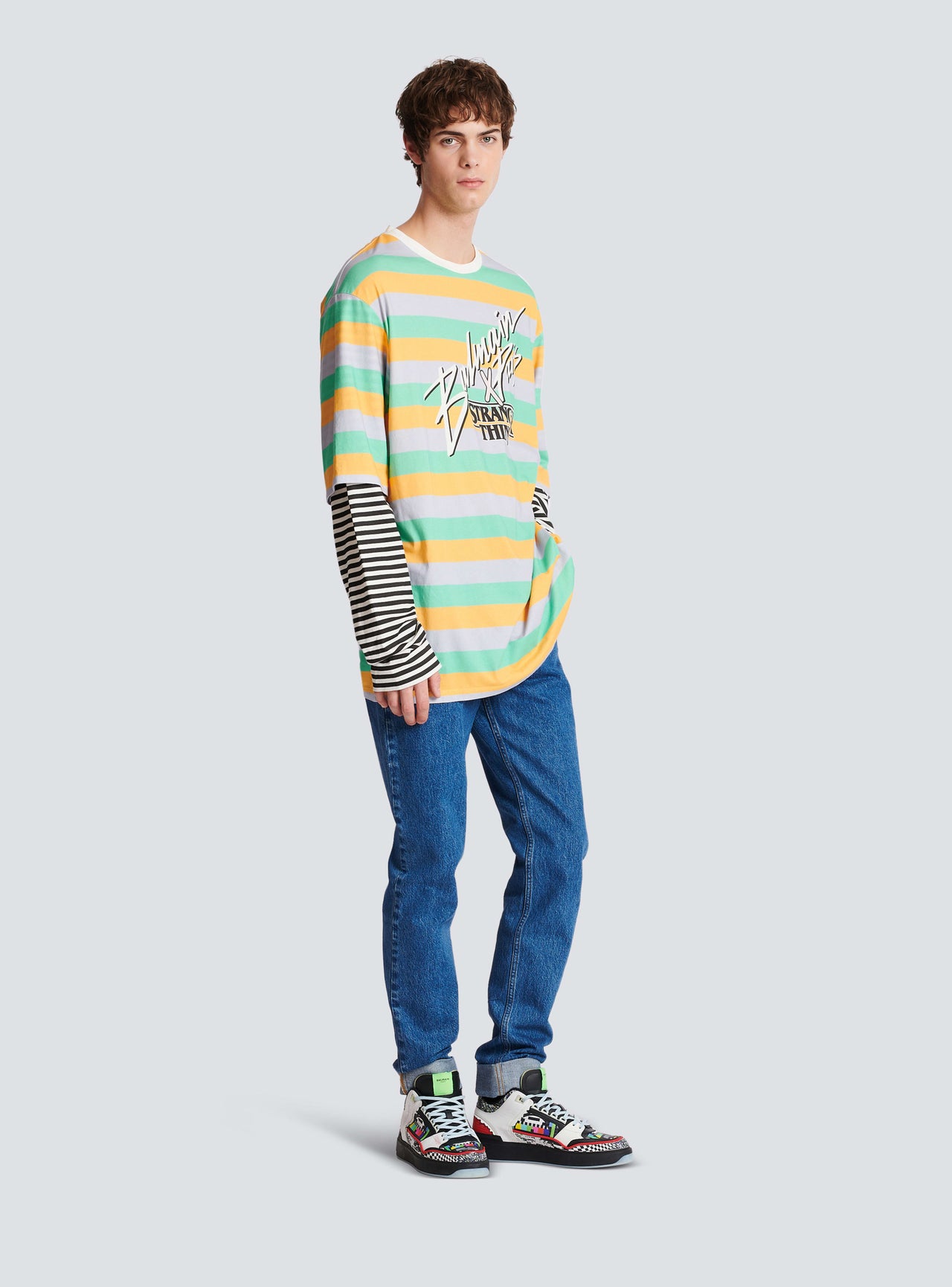 Balmain Men's T Shirt Oversized Double Manche