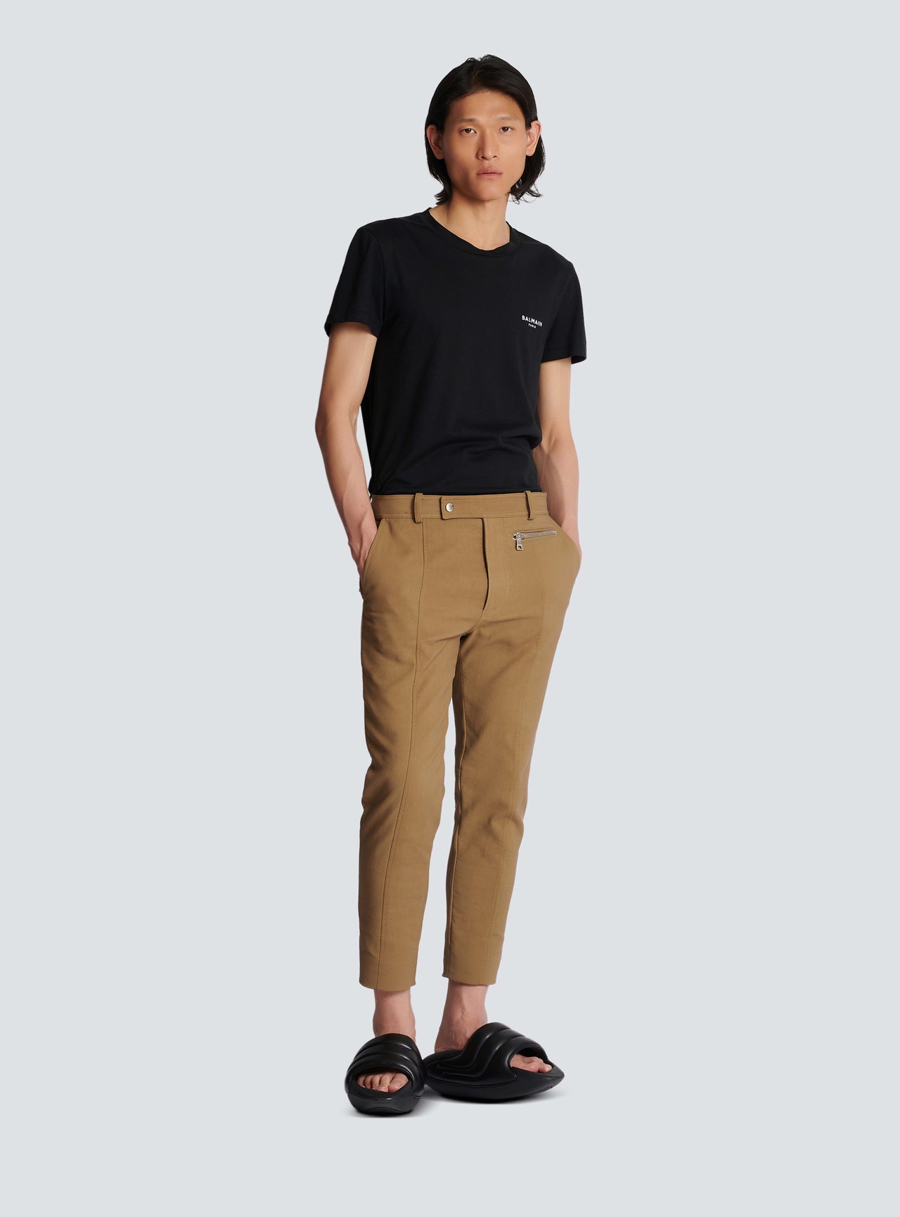 Balmain Men's Straight Technical Cotton Rider Pants