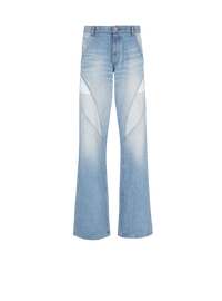 Balmain Men's Multicut Loose Blue Denim Pants