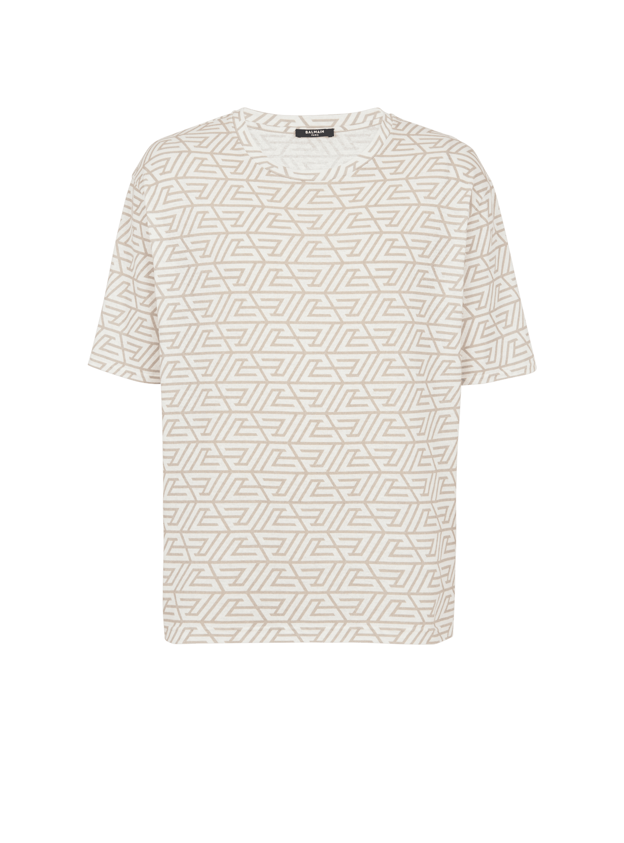 Balmain Men's Pyramid Monogram T-Shirt- Bulky Fit