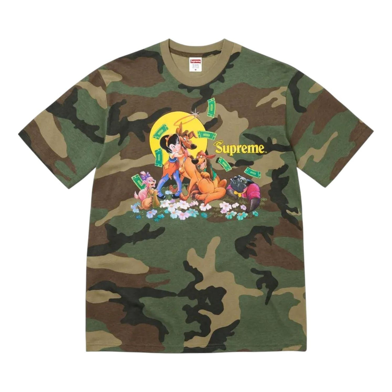 Supreme All Dogs Go To Heaven T-Shirt 'Woodland Camo' FW25T42-WOODLAND-CAMO