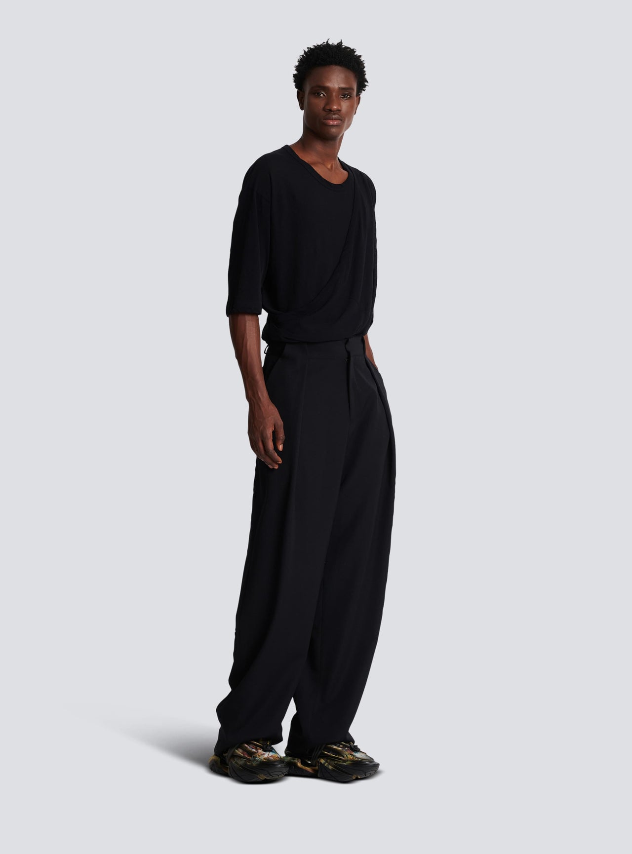 Balmain Men's Side Folded Gdp Loose Pants
