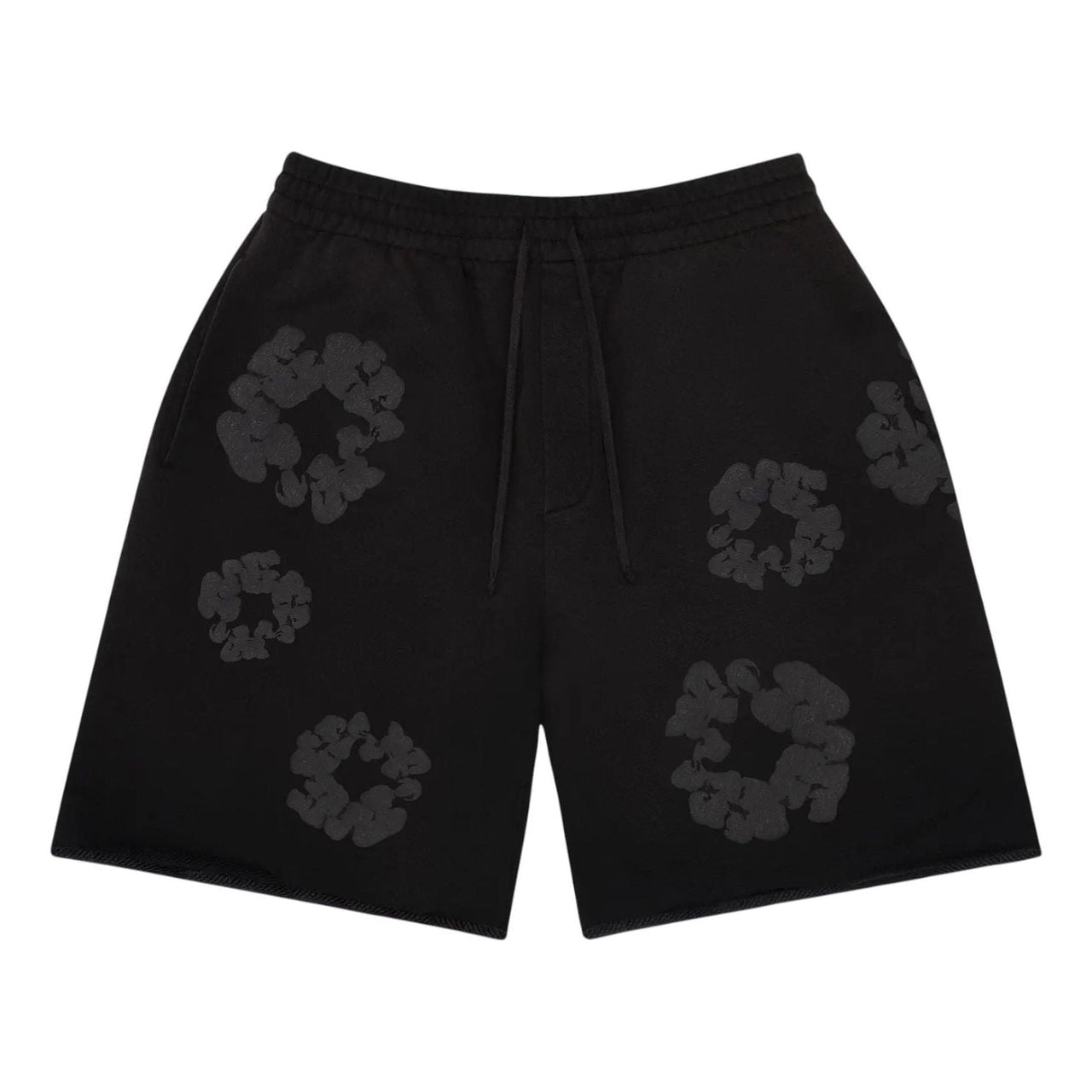 Denim Tears Faded Mono Wreath Sweatshorts 'Black' FW25BRS6492326