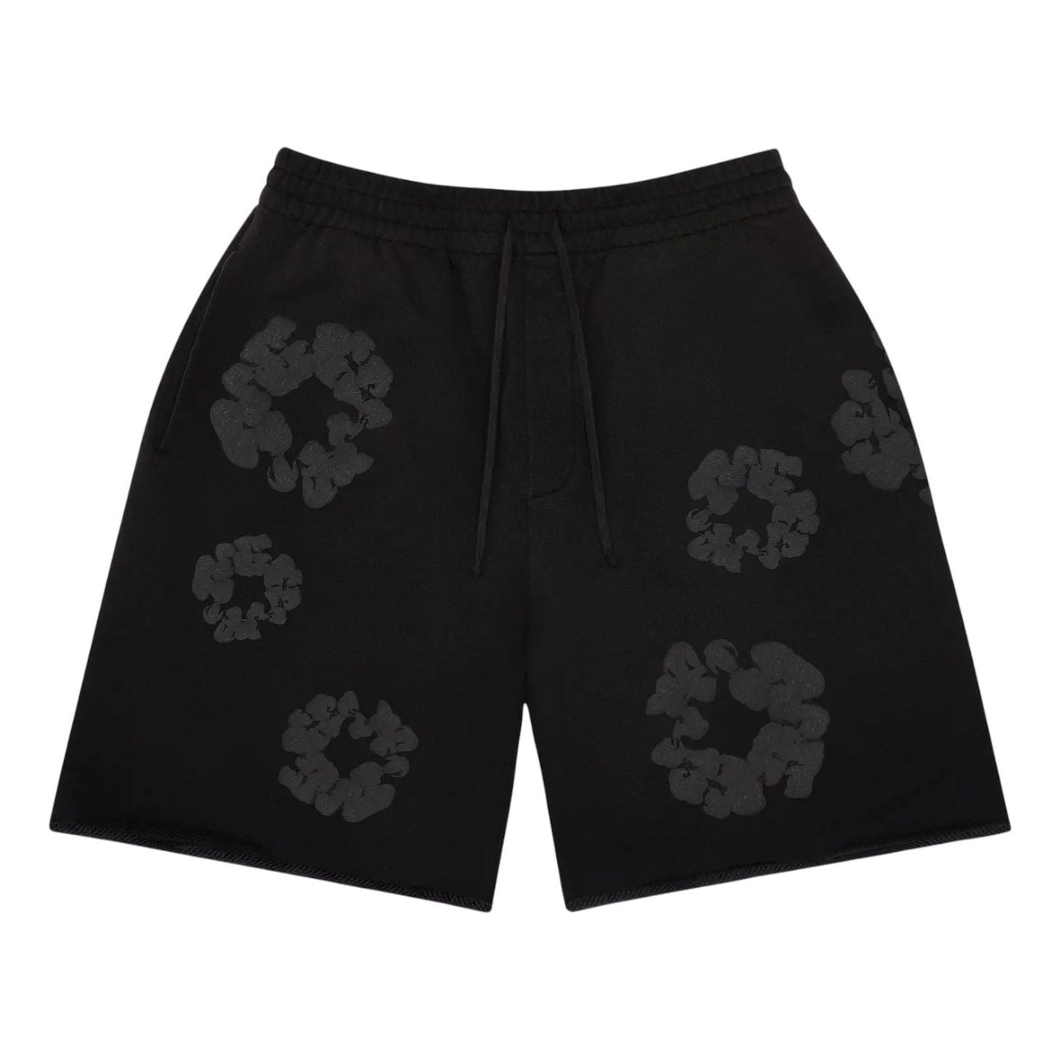 Denim Tears Faded Mono Wreath Sweatshorts 'Black' FW25BRS6492326