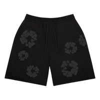 Denim Tears Faded Mono Wreath Sweatshorts 'Black' FW25BRS6492326