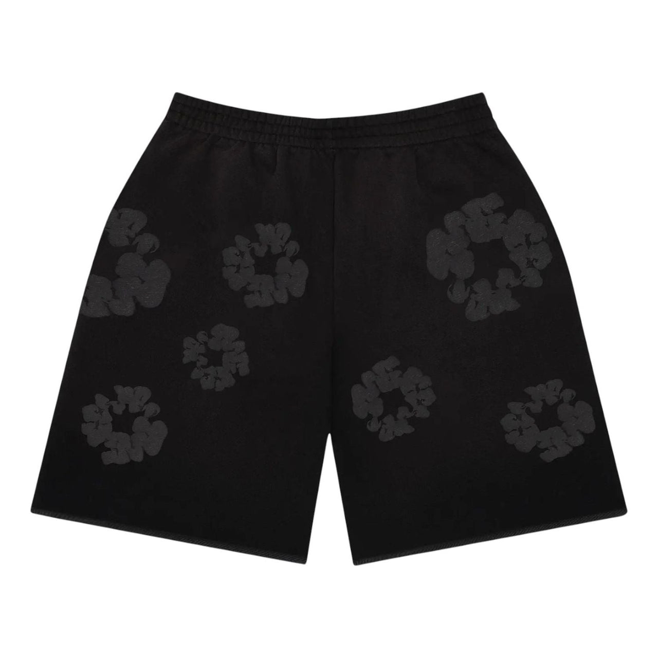 Denim Tears Faded Mono Wreath Sweatshorts 'Black' FW25BRS6492326