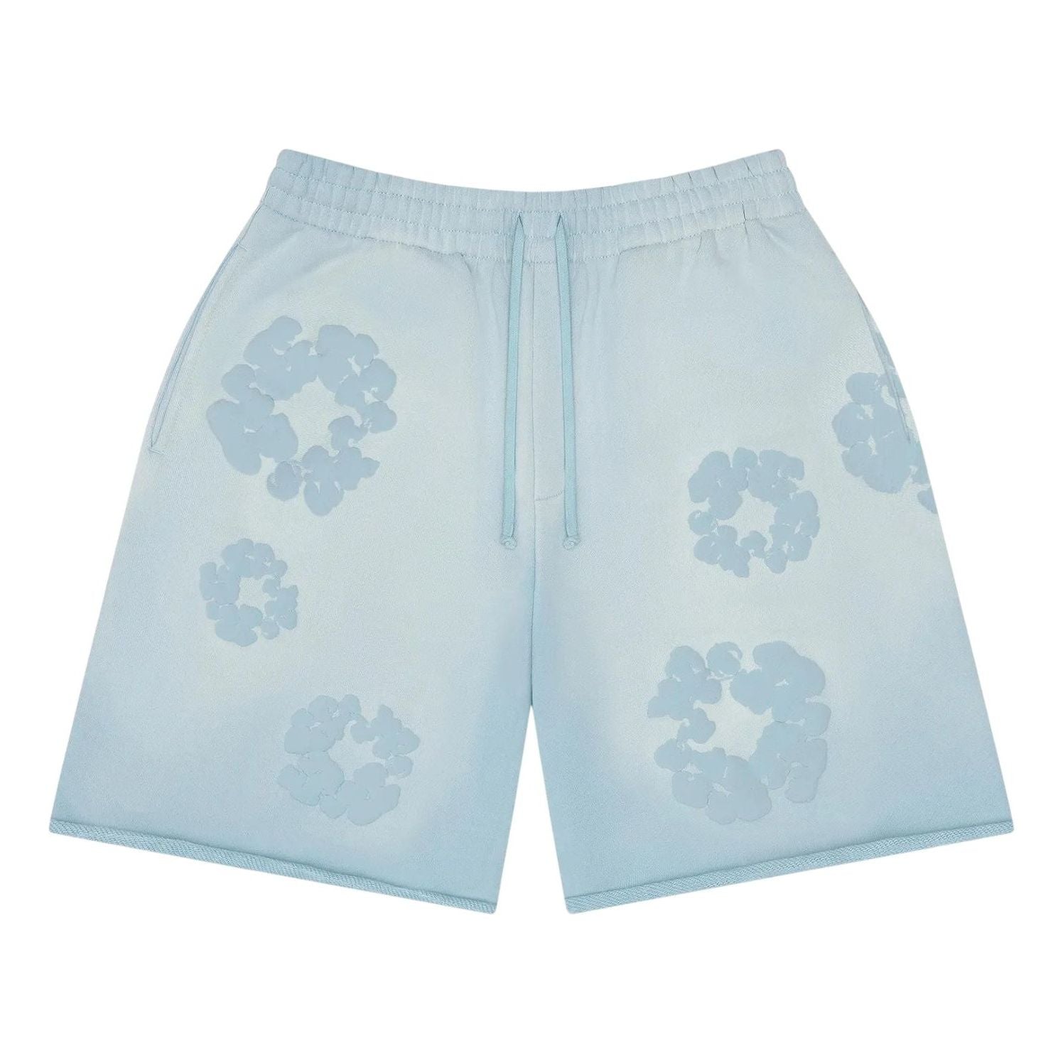 Denim Tears Faded Mono Wreath Sweatshorts 'Light Blue' FW25BRS6492327