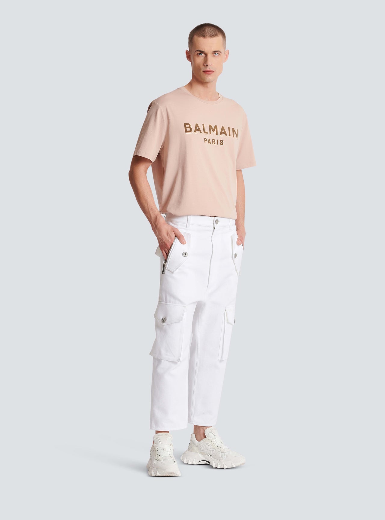 Balmain Men's Cotton Loose Cargo Pants