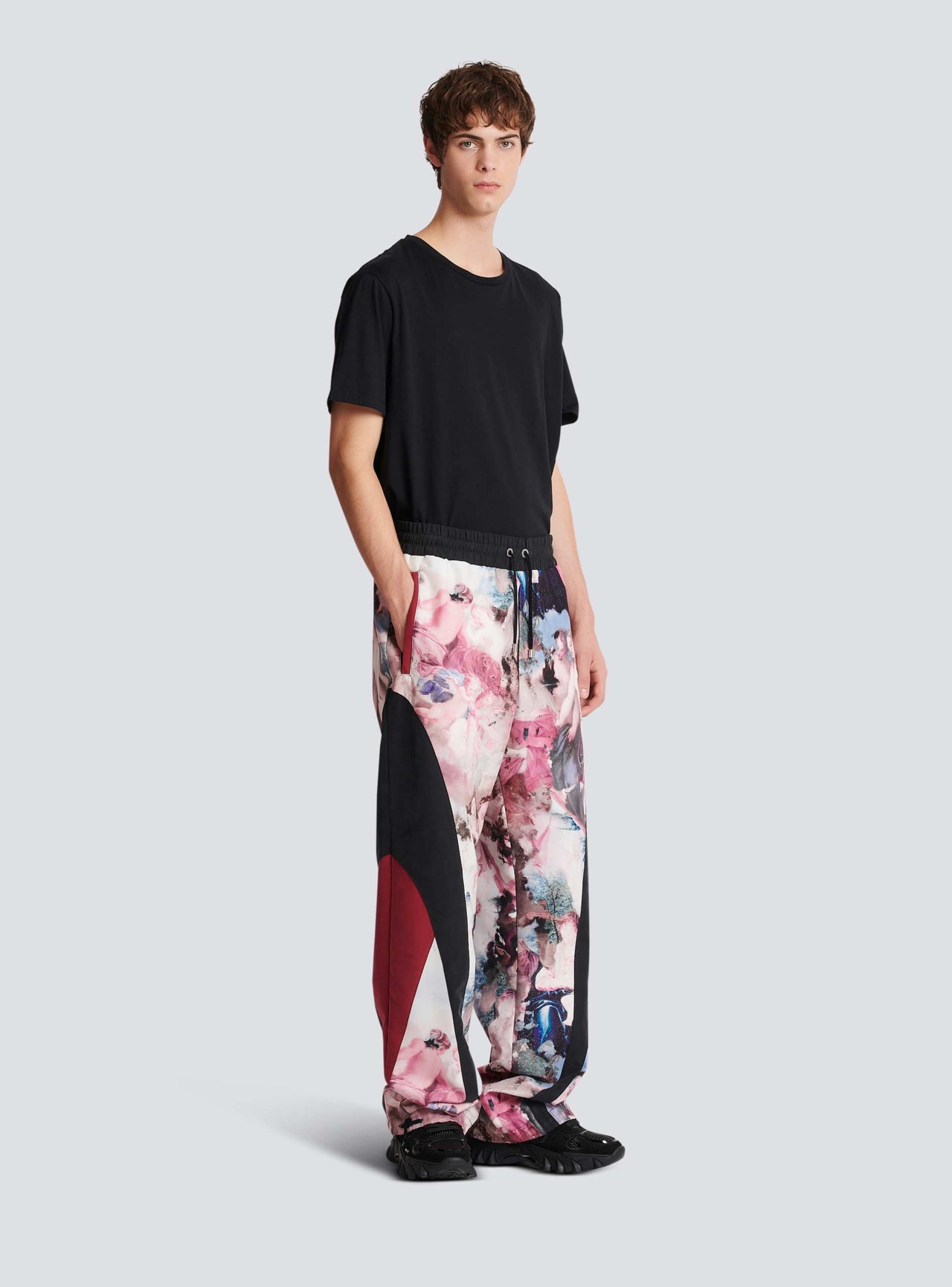 Balmain Men's Multicut Pastel Printed Nylon Sweatpants