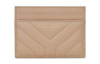 SAINT LAURENT Joan Calfskin Card Holder Women's Dark Beige