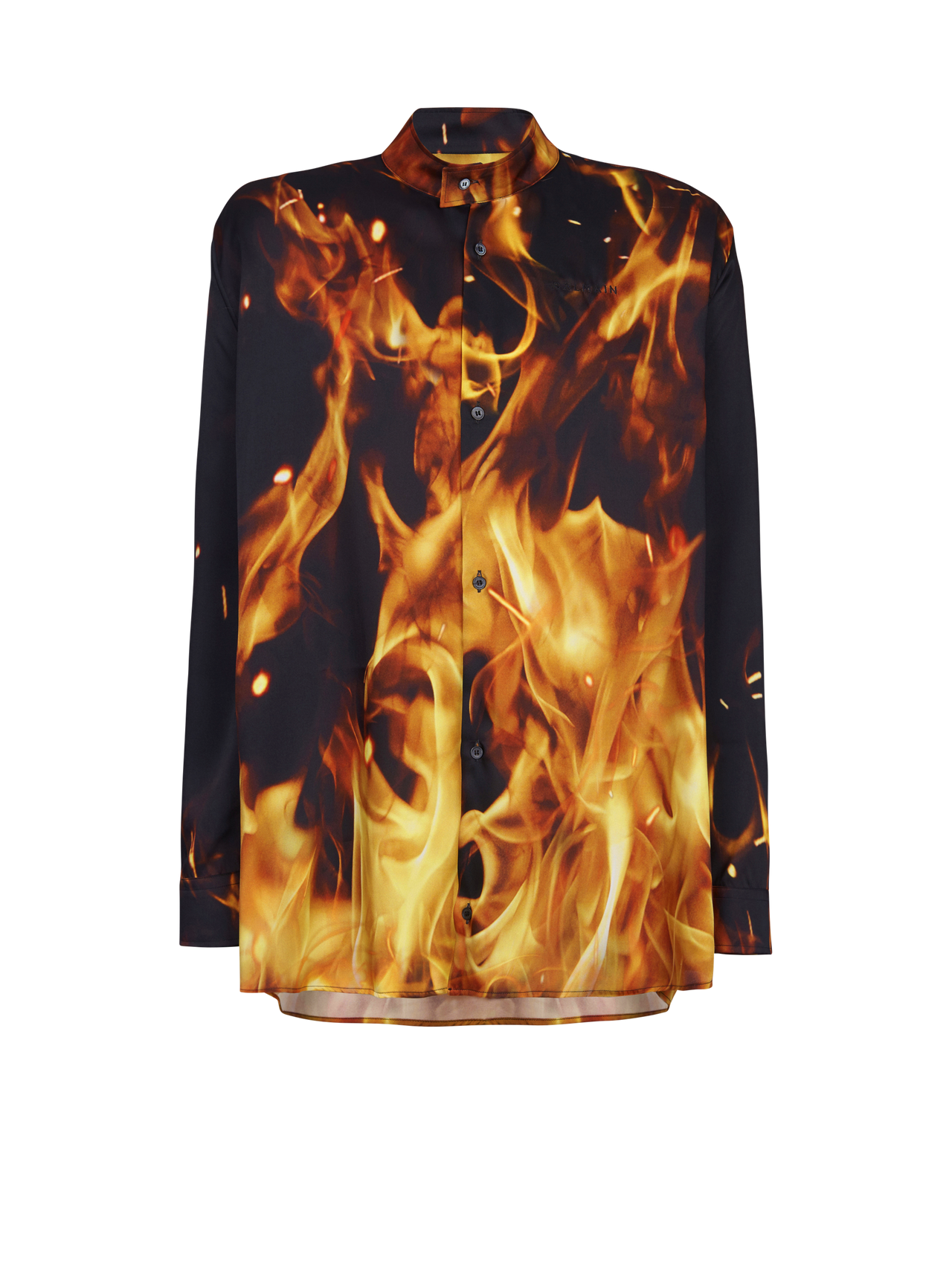Balmain Men's Fire Printed Twill Shirt