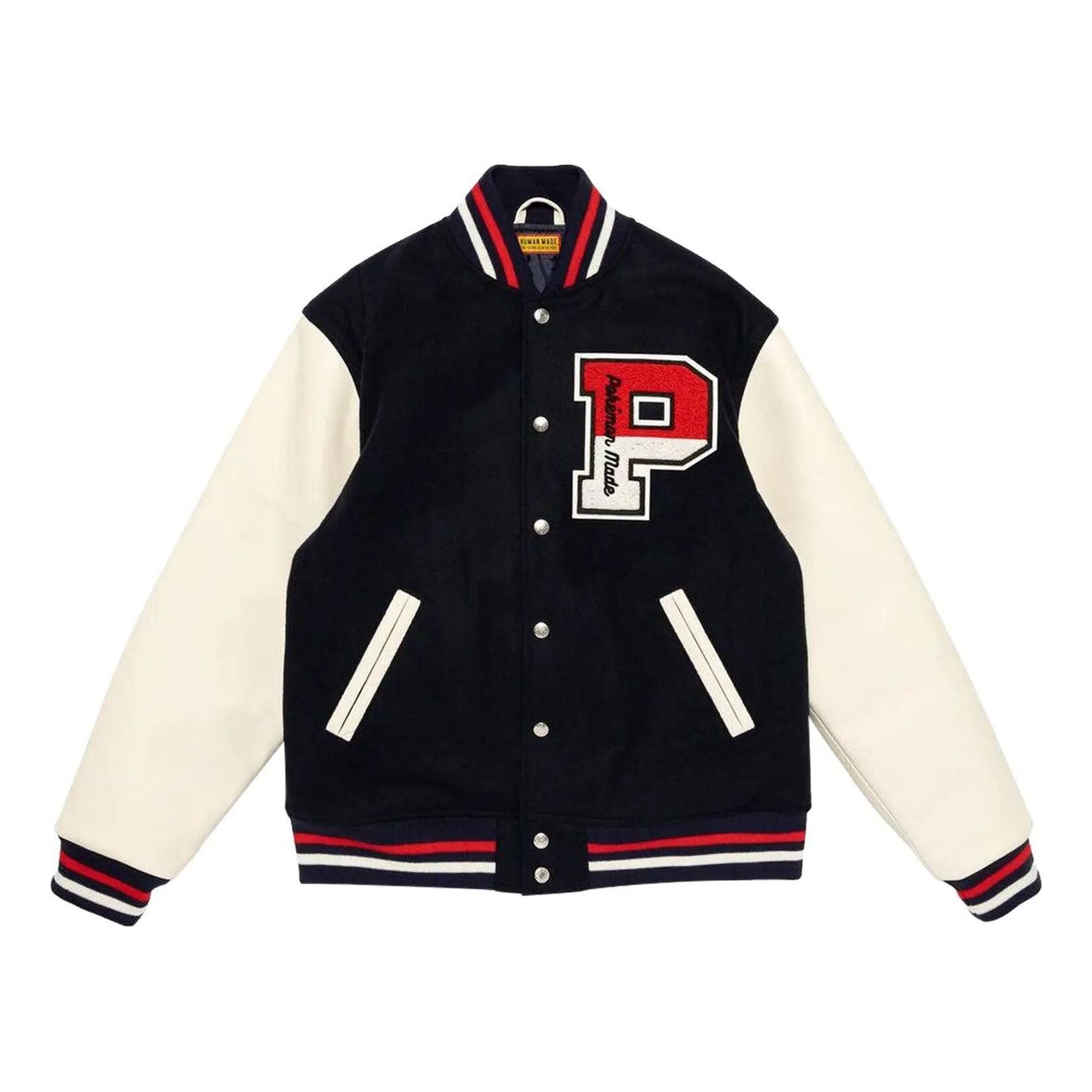 HUMAN MADE x Pokemon Made Pikachu Varsity Jacket 'Navy' XX30JK004-NAVY