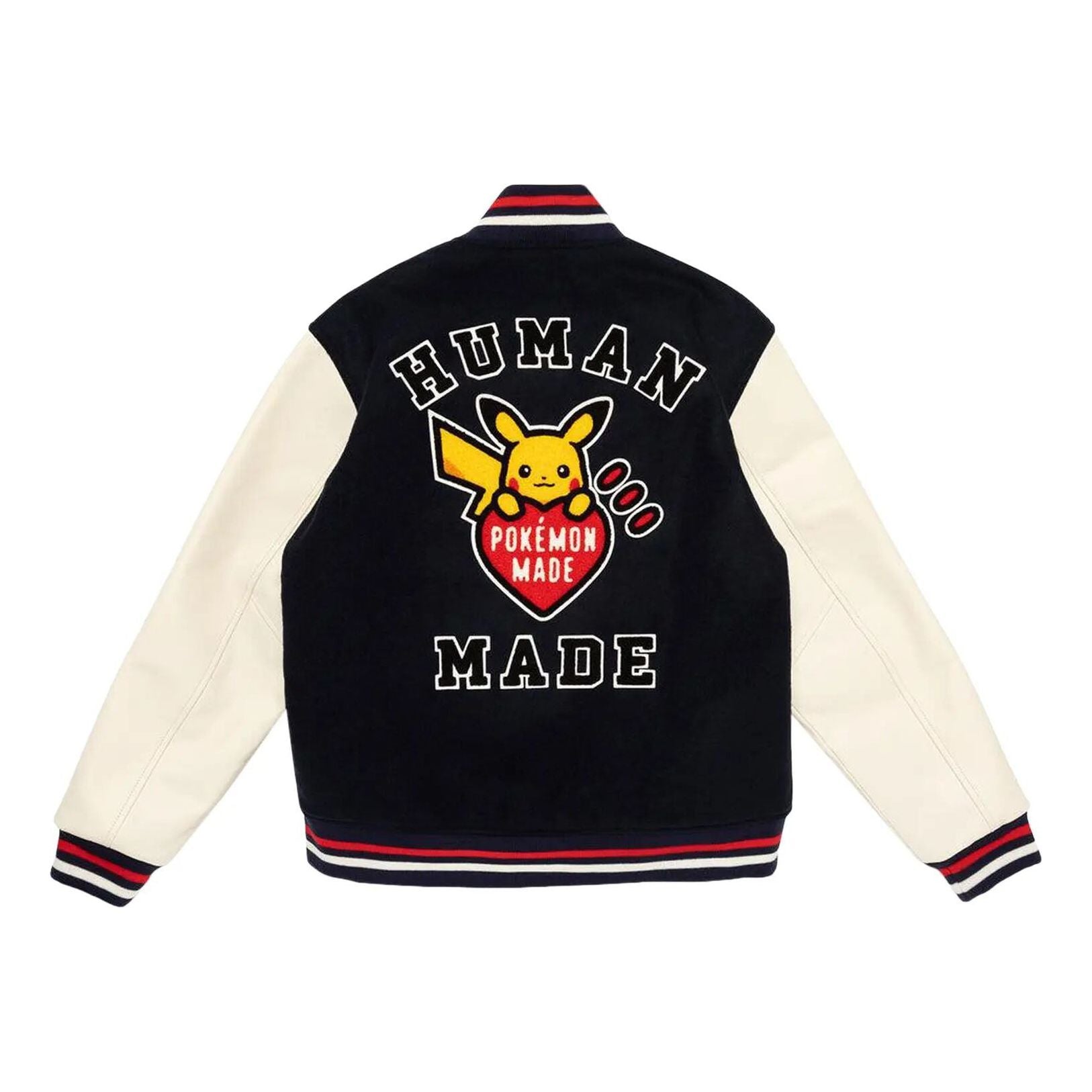 HUMAN MADE x Pokemon Made Pikachu Varsity Jacket 'Navy' XX30JK004-NAVY
