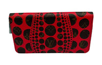 LOUIS VUITTON Yayoi Kusama Collaboration Zippy Canvas Wallet Women's Red & Black