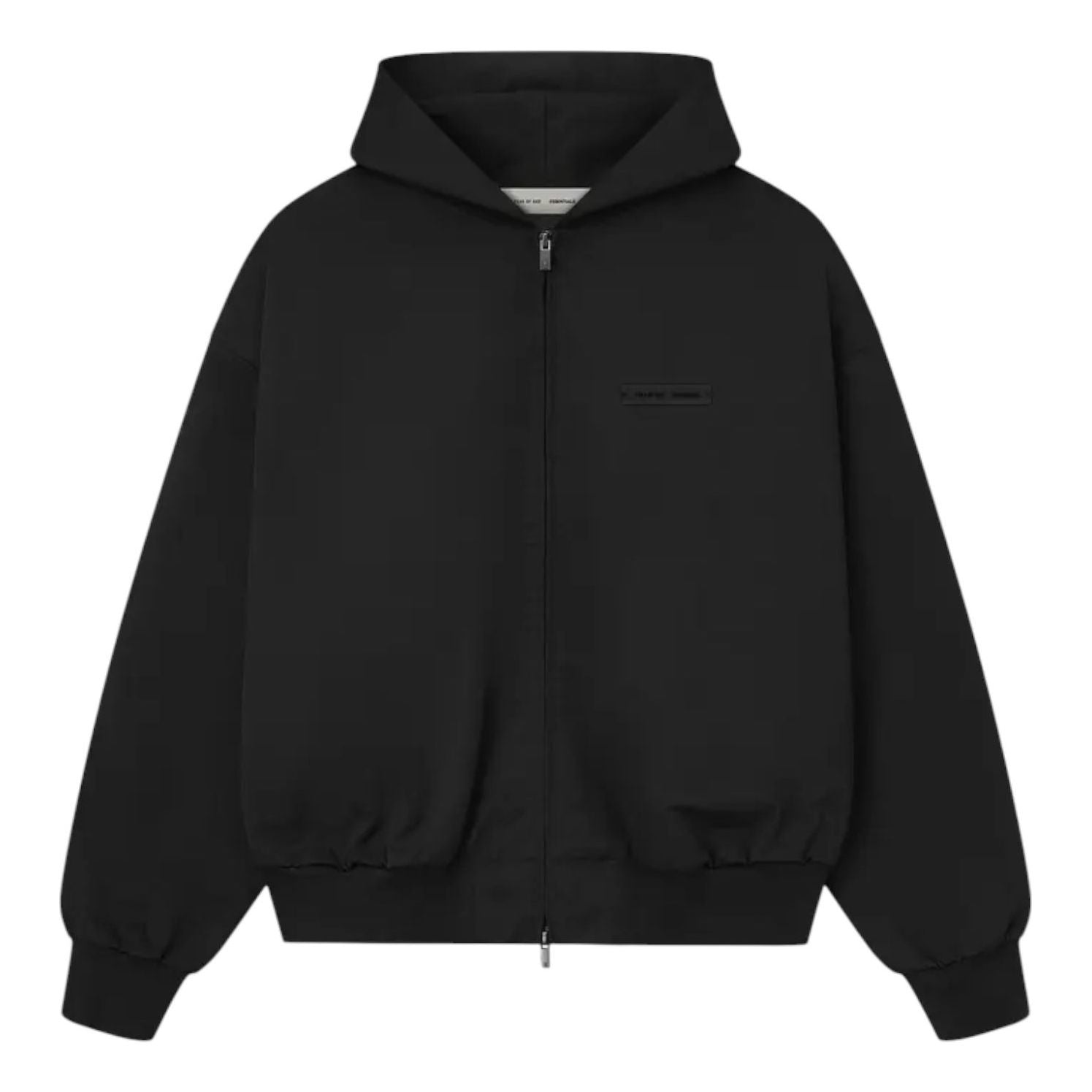 Fear of God Essentials Poly Twill Bomber Hoodie 'Jet Black' 202SP258020F