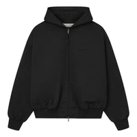 Fear of God Essentials Poly Twill Bomber Hoodie 'Jet Black' 202SP258020F