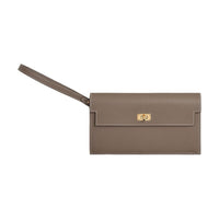 HERMES Kelly Pocket Calfskin Wallet Women's 18 Etoupe Elephant Gray