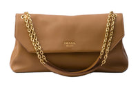 PRADA Leather Portable Crossbody Bag, Shoulder Bag Women's Caramel