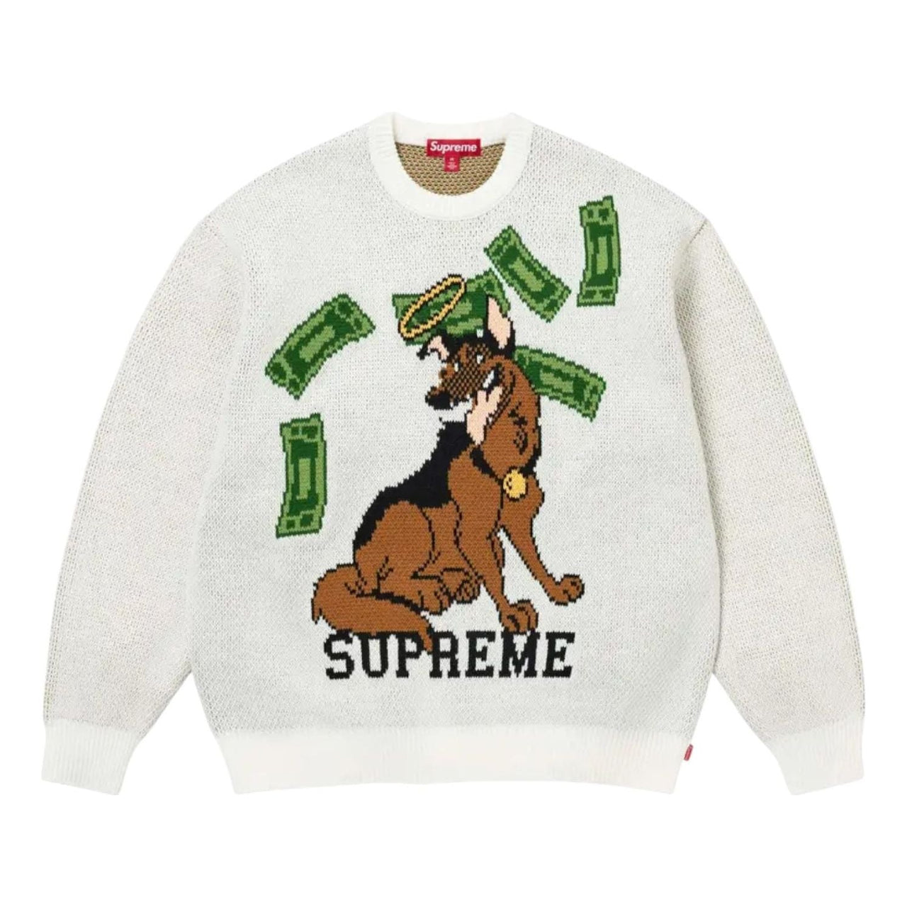 Supreme All Dogs Go To Heaven Sweater 'White' FW25SK55-WHITE