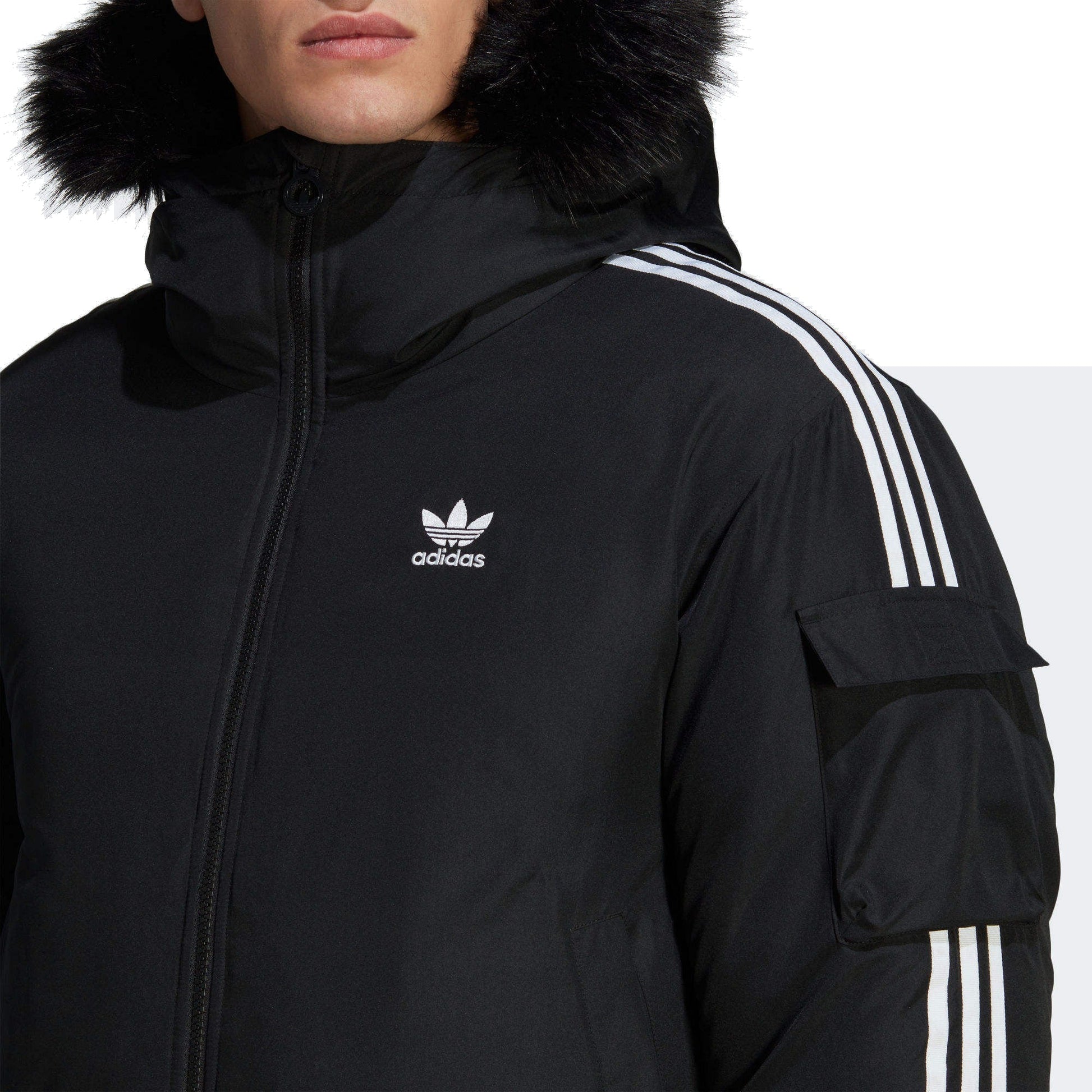 adidas Winter Originals Bomber Jacket Asia Sizing 'Black White' HR4435