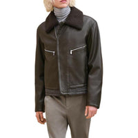 HERMES FW24 Leather Jacket Men's Umber