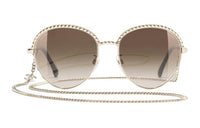 CHANEL Oval Sunglasses Women's Gold