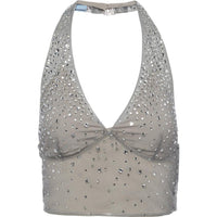 PRADA Crystal embellished Tulle Top