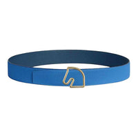 HERMES Calfskin Leather Belts Men's Blue Width 3.8cm