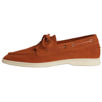 Loro Piana Sea Sail Walk Boat Shoes Men's Brown Red