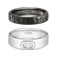 DIOR Sterling Silver Rings Men's Black/White