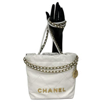 CHANEL Cow Leather Shoulder Bag Women's White