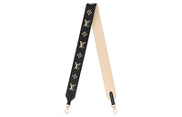 LOUIS VUITTON Cow Leather Bag Straps Women's Black/Beige