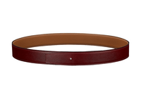 HERMES Double-Sided Usable Leather Belts Women's Burgundy/Brown Width: 3.2cm
