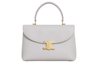 CELINE Soft Cow Leather Shoulder Bag Crossbody Bag Handbag Medium Size Women's Mist Gray