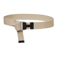 HERMES Solid Color Design Cow Leather Leather Belts Unisex Beige Style 4CM