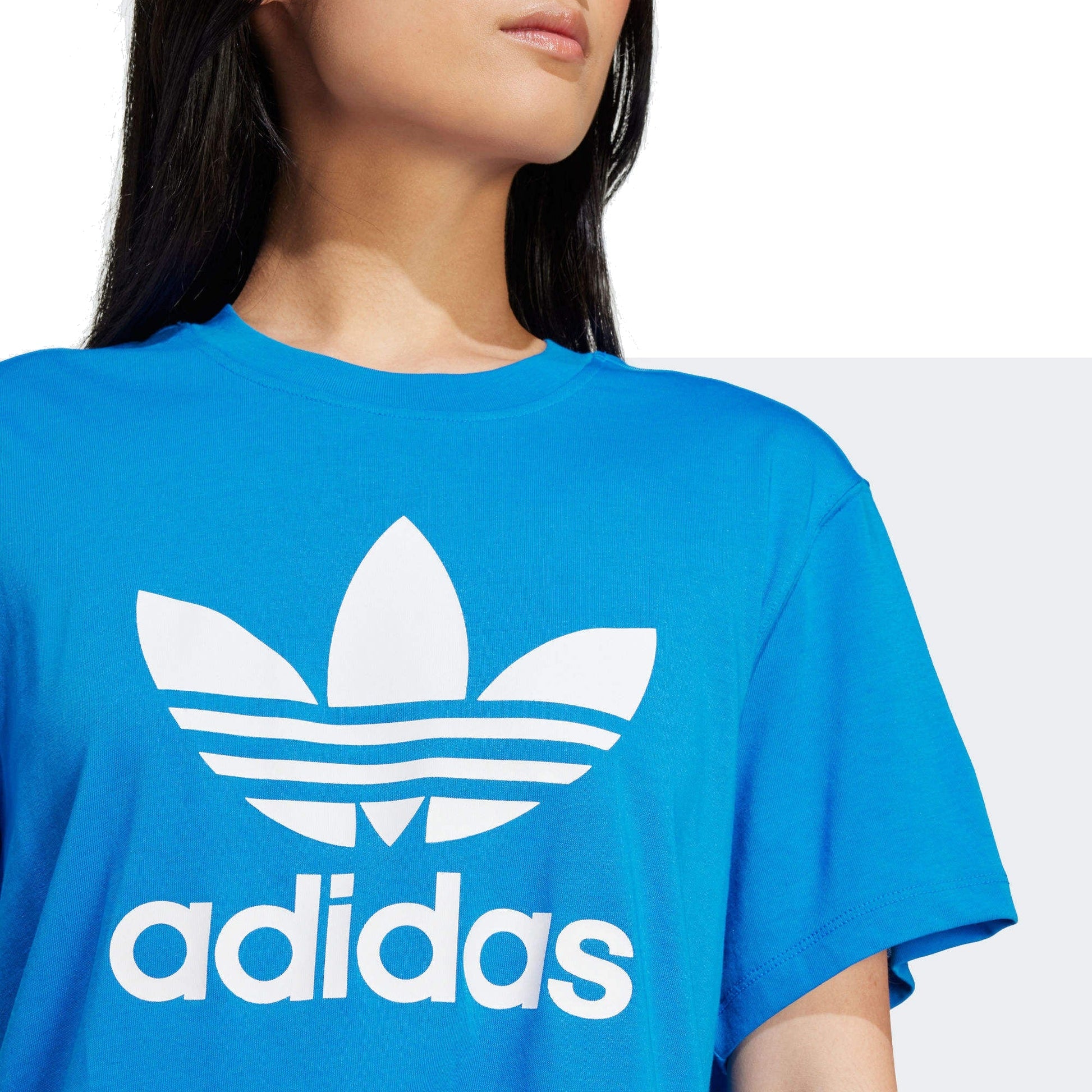 (WMNS) adidas Adicolor Trefoil Boxy T-Shirt Asia Sizing 'Blue White' IN8435