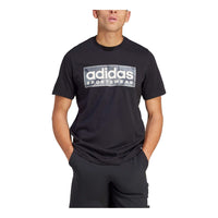 adidas Camo Linear Graphic T-Shirt Asia Sizing 'Black' IR5825