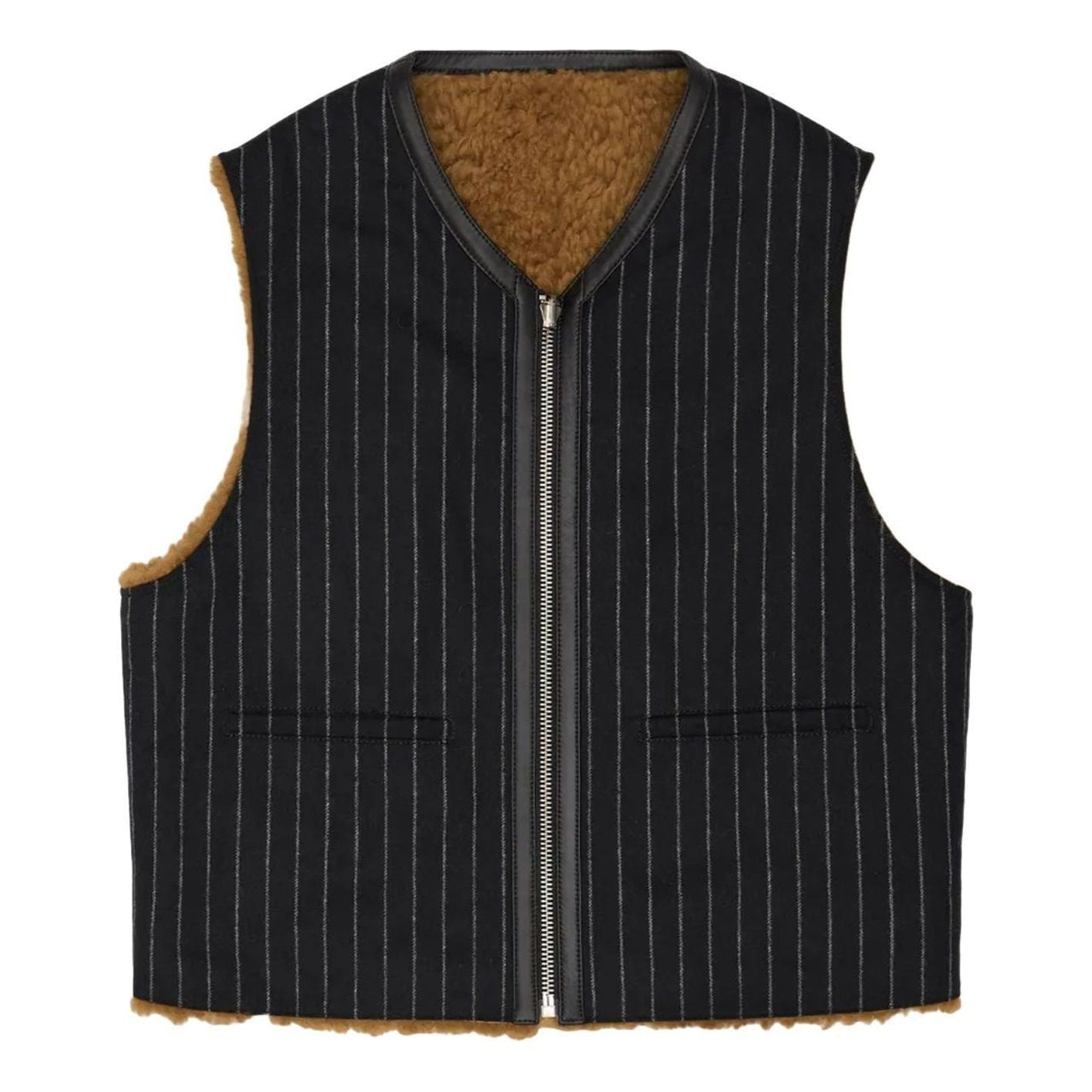 Denim Tears Reversible Pinstripe Shearling Vest 'Multicolor' FW25OAL11061995