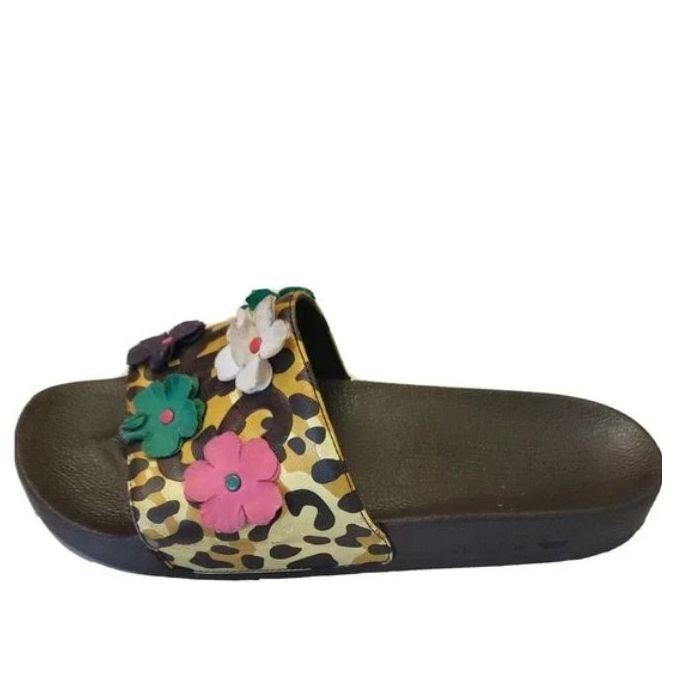 adidas adilette Jeremy Scott Leopard Floral 'Brown Yellow' S77797
