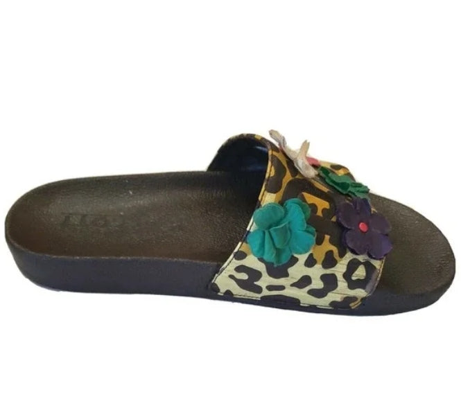 adidas adilette Jeremy Scott Leopard Floral 'Brown Yellow' S77797
