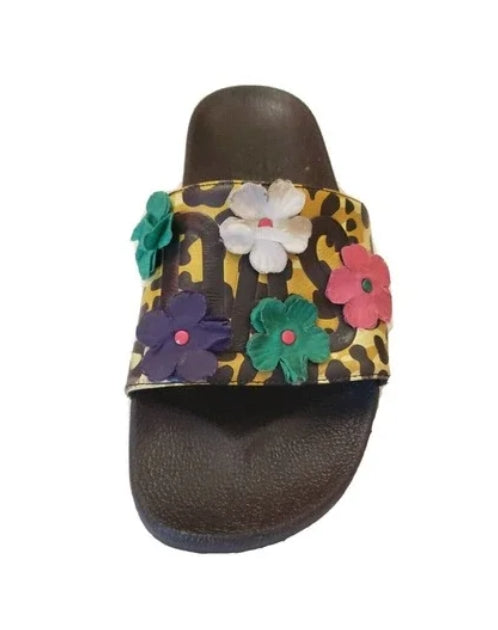 adidas adilette Jeremy Scott Leopard Floral 'Brown Yellow' S77797