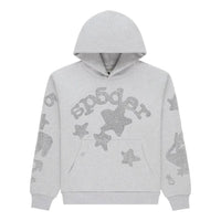 Sp5der Rhinestone Beluga Hoodie 'Heather Grey' ST048FW25HGR