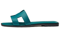 HERMES Slide Slippers Women's Velour Blue