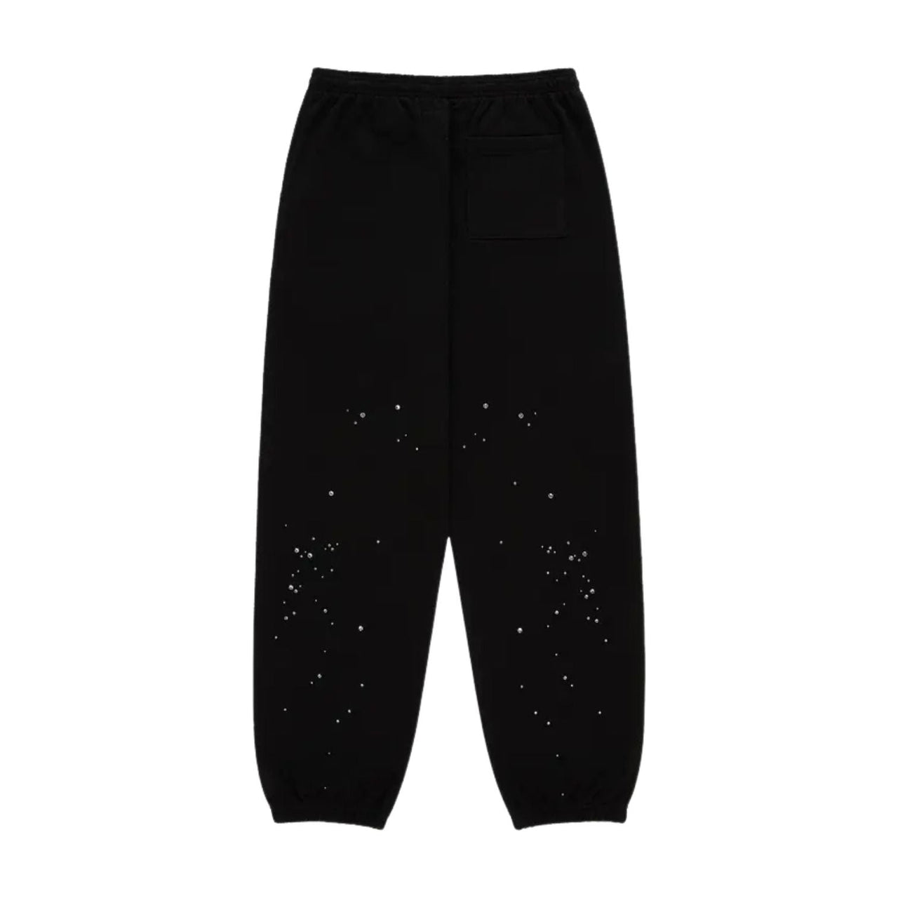 Sp5der Rhinestone Silk Sweatpant 'Black' SB024FW25BLK