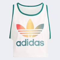 (WMNS) adidas Gradient Trefoil Cropped Tank Top 'White Green' IS0309