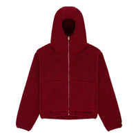 Sp5der Teddy Fleece Zip Up Jakcet 'Cardinal' JA012FW25CAR
