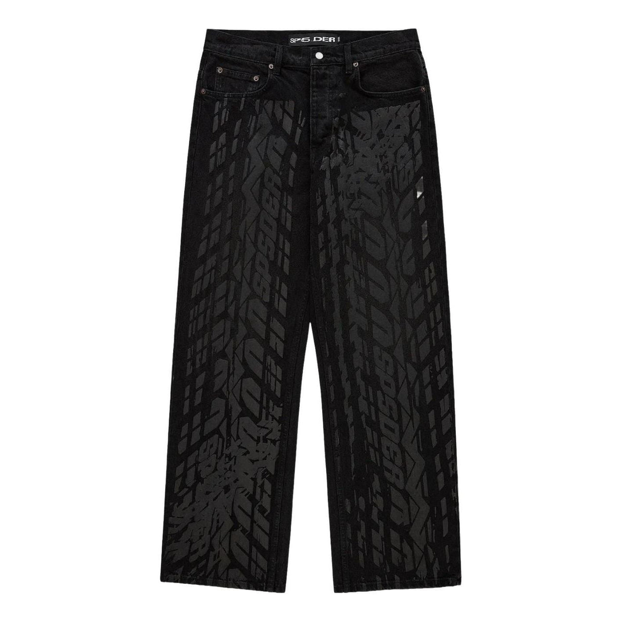 Sp5der Burnout Denim Jean 'Black' PA005FW25BLK